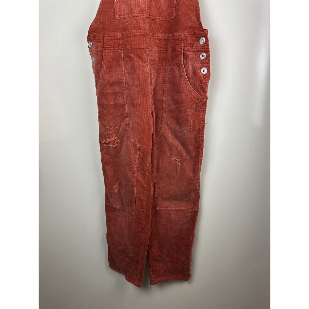 Anthropologie x PILCRO The Wanderer Corduroy Overalls Size 30 Distressed Orange - Picture 8 of 16